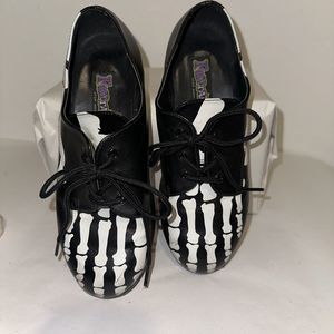 Funtasma Xray Black Skeleton Bone Gothic Day of Dead Halloween Shoes Youth 8